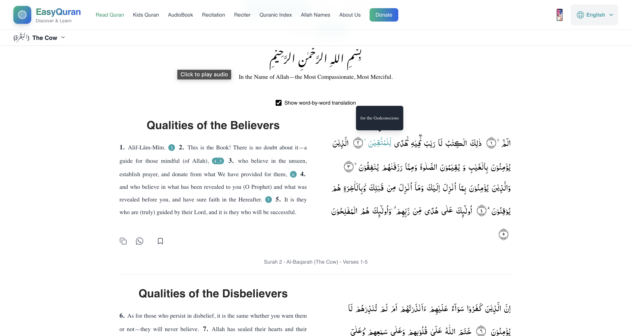 EasyQuran AI - Web Translation Panel