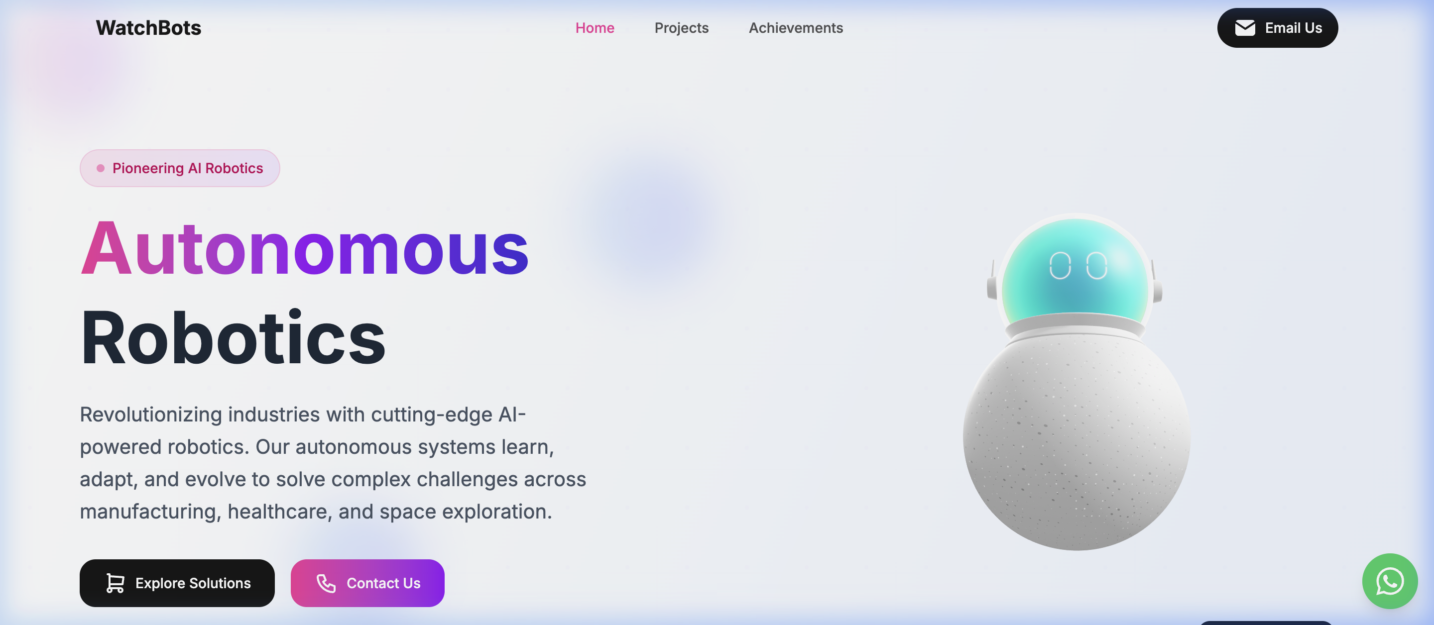 Watchbots - E-Commerce Landing Page